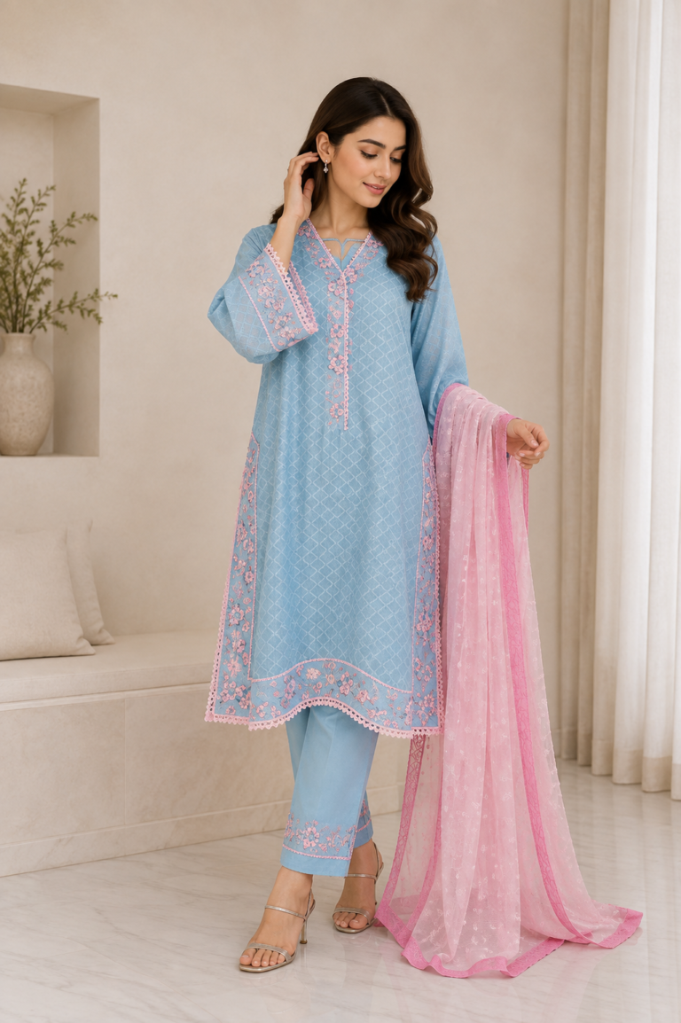 3-Piece Cotton Silk Suit