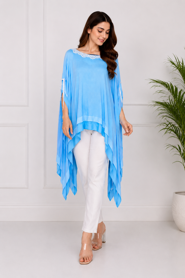 Pink & Blue 2-Piece Cape Suit